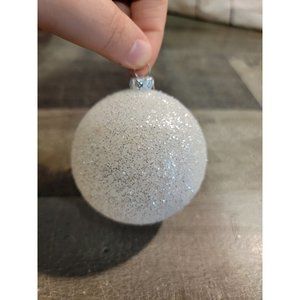 Glitter white ball ornament Xmas decor